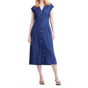 NEW LILBELLE CHARLOTTE jamila button up midi dress in navy